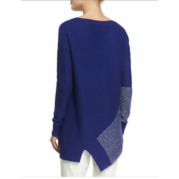 πHost Pick ! St.John Indigo White Sweater Med - Picture 2 of 6